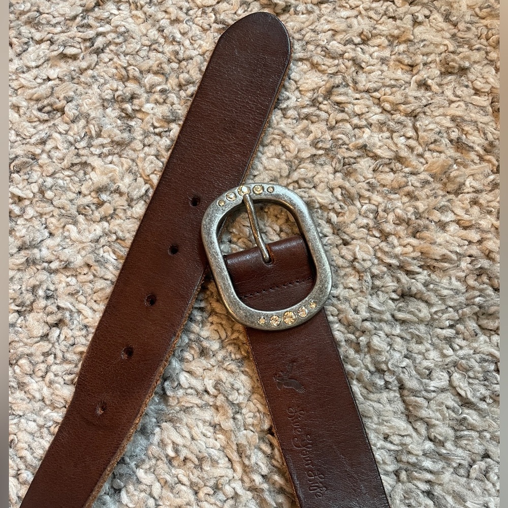 Dark brown leather belt